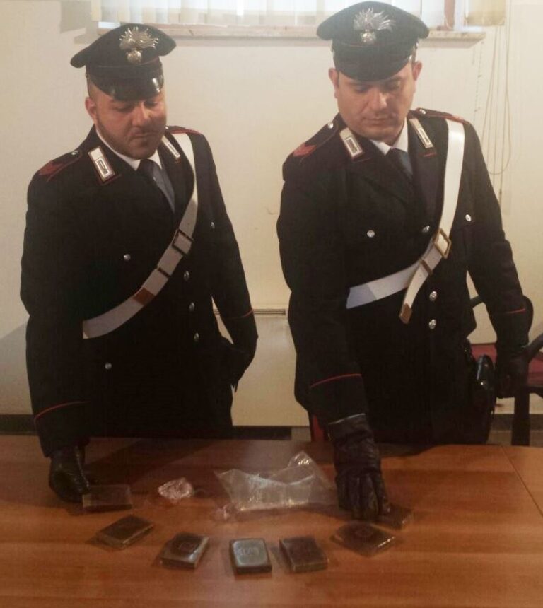 Sorpresi con 7 panetti di hashish. Due giovani arrestati dai carabinieri di Cefalù