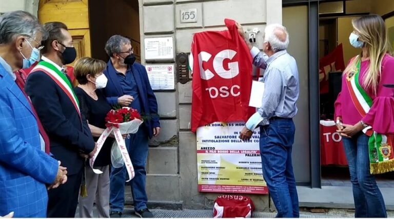 Intitolata allo sciarese Salvatore Carnevale la sede CGIL di Montevarchi (AR)