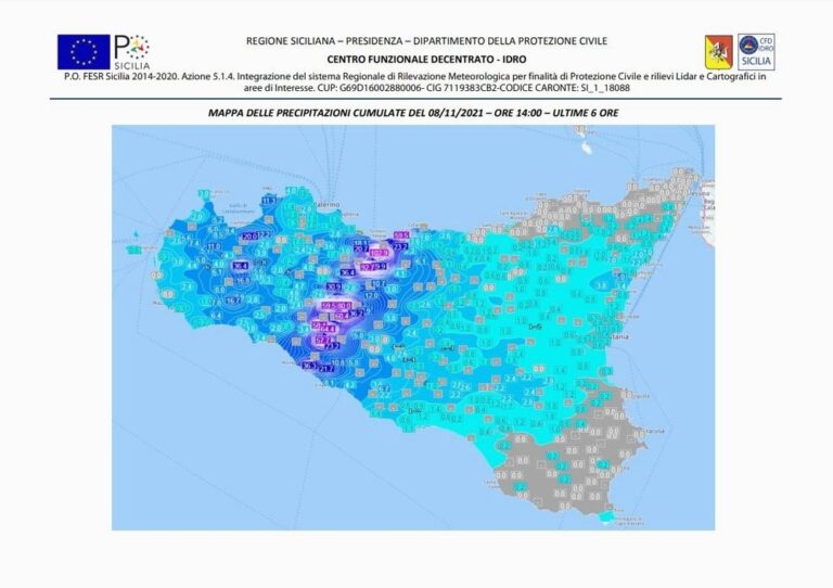 Maltempo: la situazione attuale nei paesi del comprensorio secondo la Protezione Civile regionale