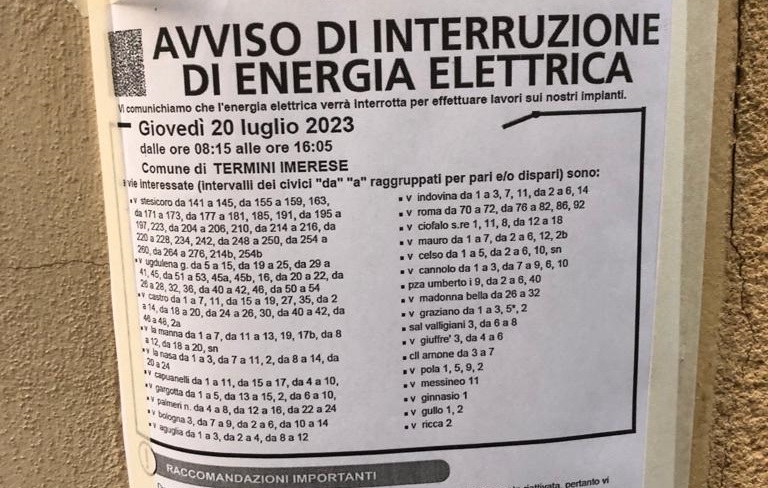 Termini Imerese, protesta dei cittadini per l'interruzione della corrente  elettrica prevista per giovedì prossimo - Esperonews